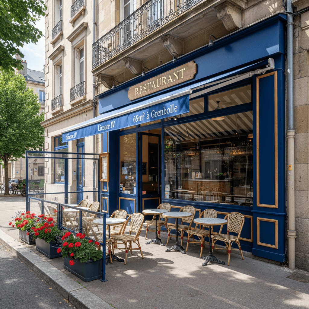 Restaurant 65m² à Grenoble : terrasse - licence IV