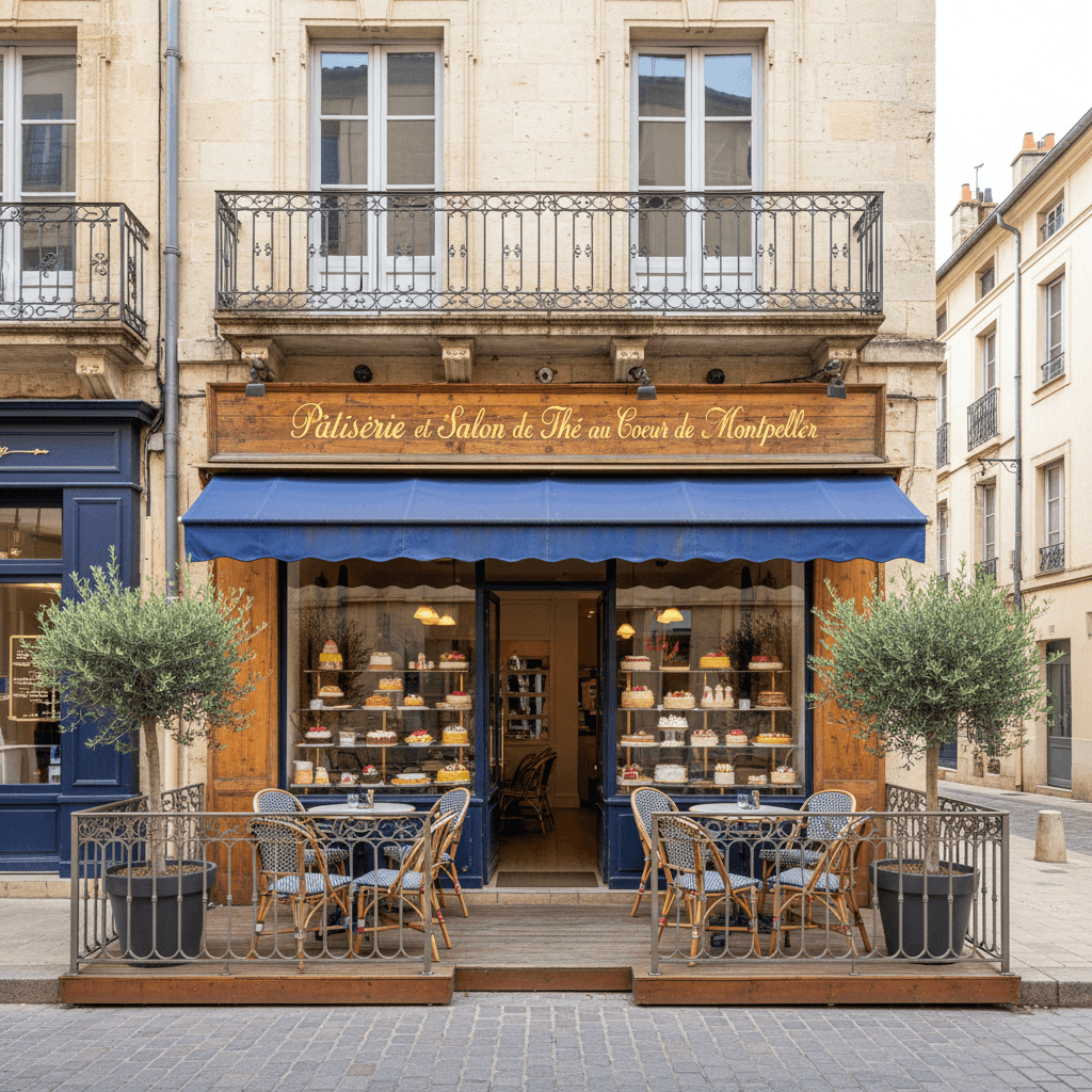Snack 52m² à Montpellier : terrasse - cuisine équipée