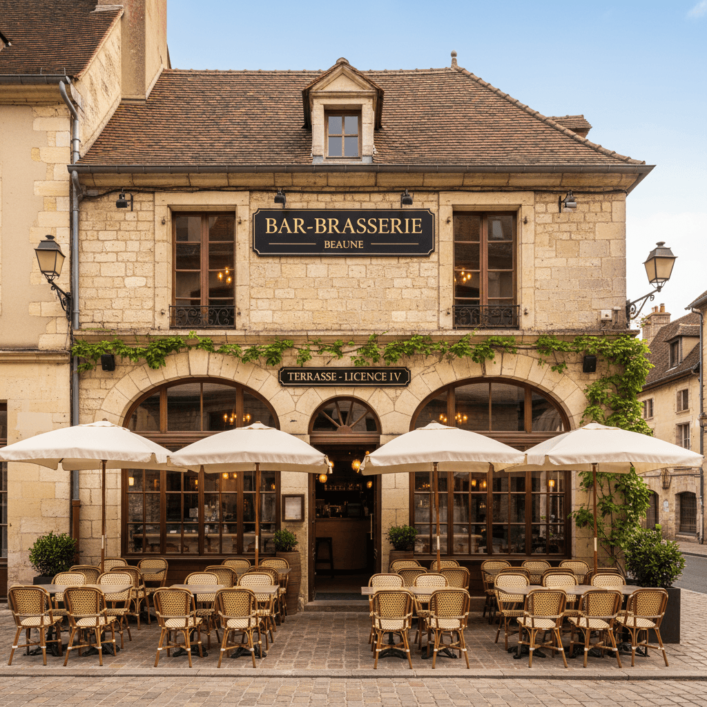 Bar-brasserie 106m² à Beaune : terrasse - licence IV