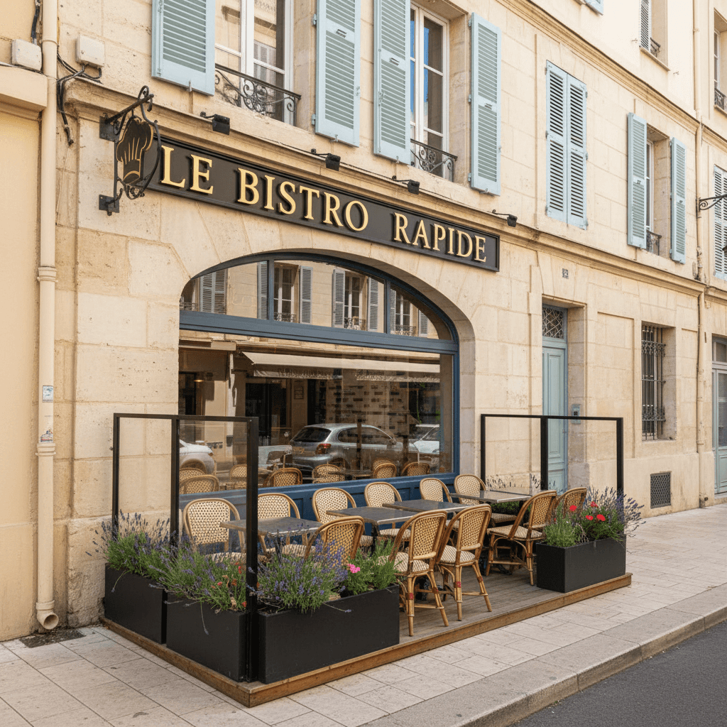 Fast-food à Marseille : terrasse - licence IV