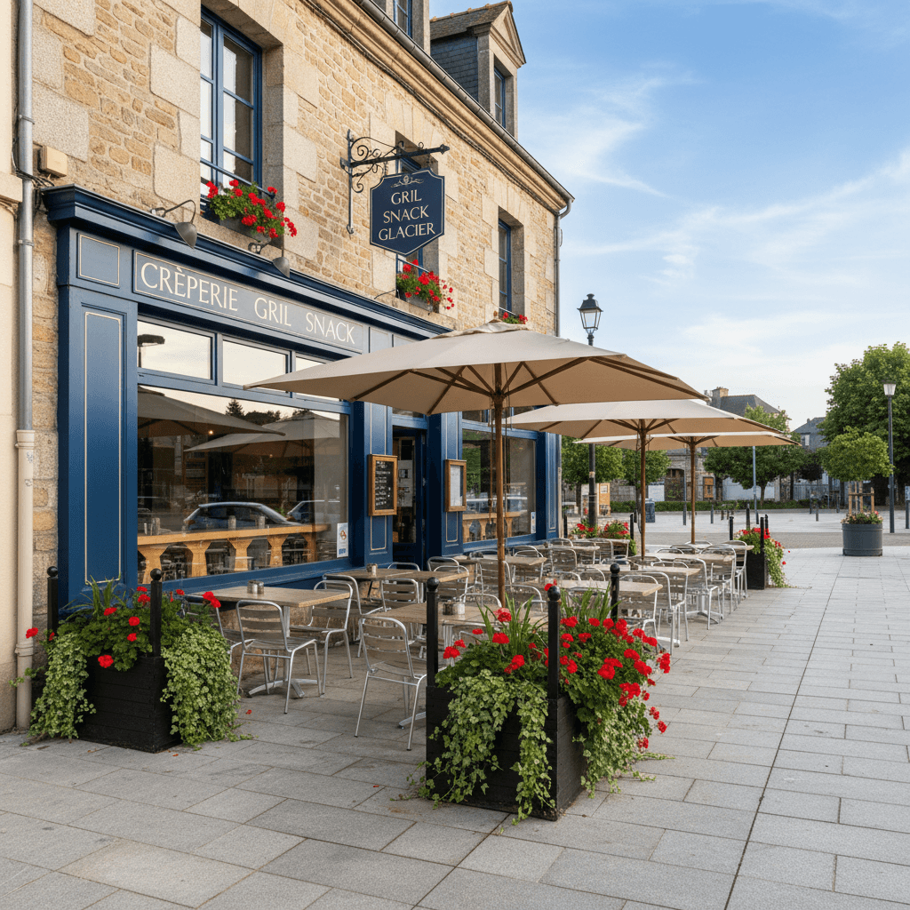 Restaurant 140m² à Rennes : terrasse - climatisation