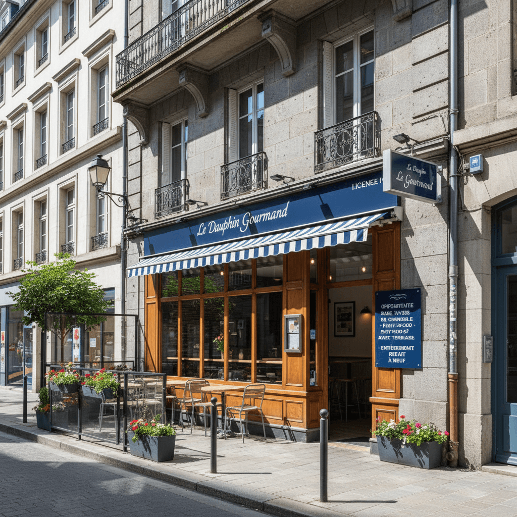 Fast-food 67m² à Grenoble : terrasse - licence IV