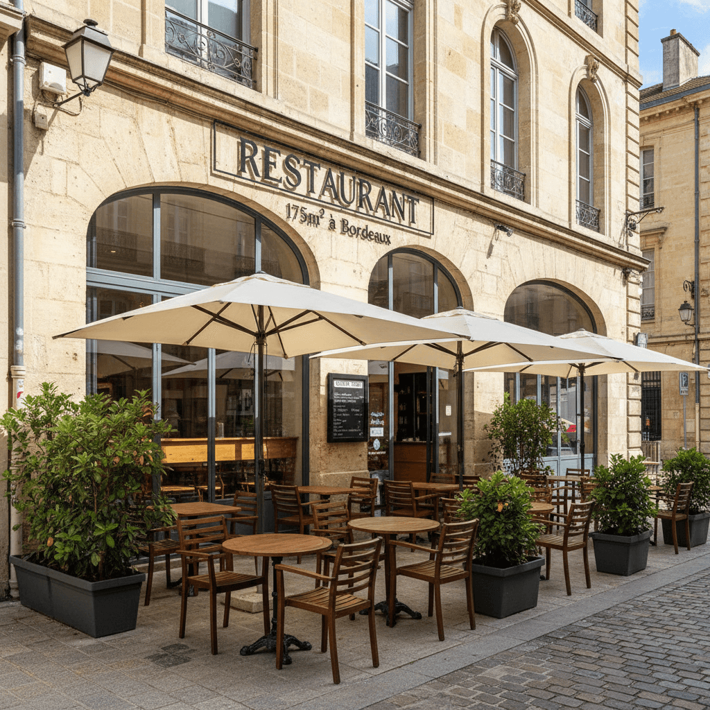 Restaurant 175m² à Bordeaux : terrasse - extraction