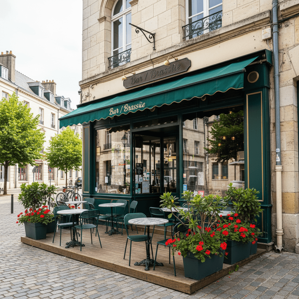 Bar-brasserie 50m² à Rennes : terrasse - cuisine équipée