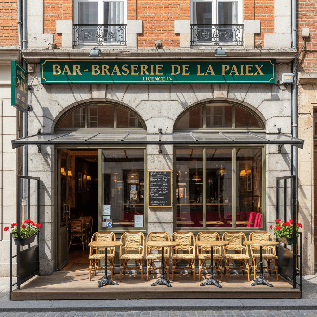 Bar-brasserie 200m² à Lille : terrasse - licence IV