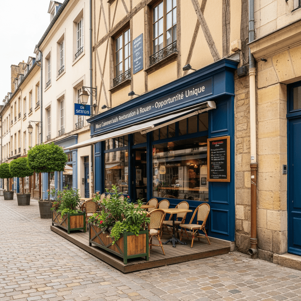 Fast-food 365m² à Rouen : terrasse - licence IV