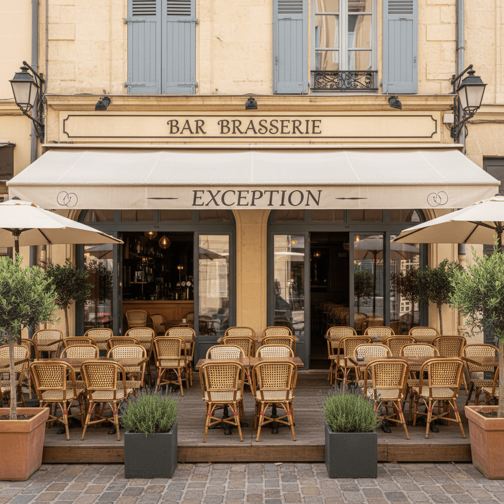 Bar-brasserie 150m² à Montpellier : terrasse - licence IV
