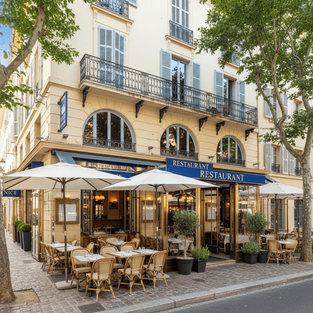 Restaurant 95m² à Nice : terrasse - extraction