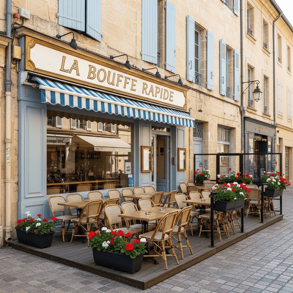 Fast-food 34m² à Montpellier : terrasse - extraction