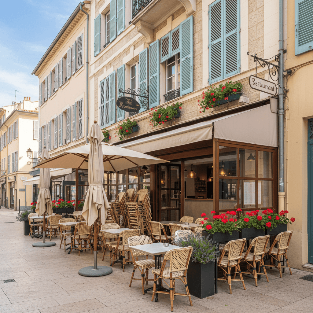 Restaurant à Nice : terrasse - licence IV