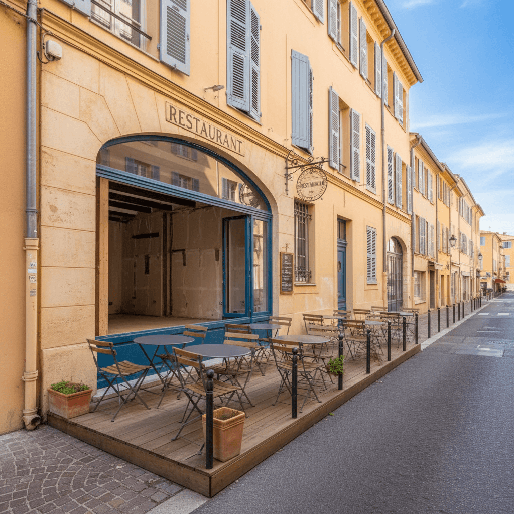 Restaurant 100m² à Nice : terrasse - extraction