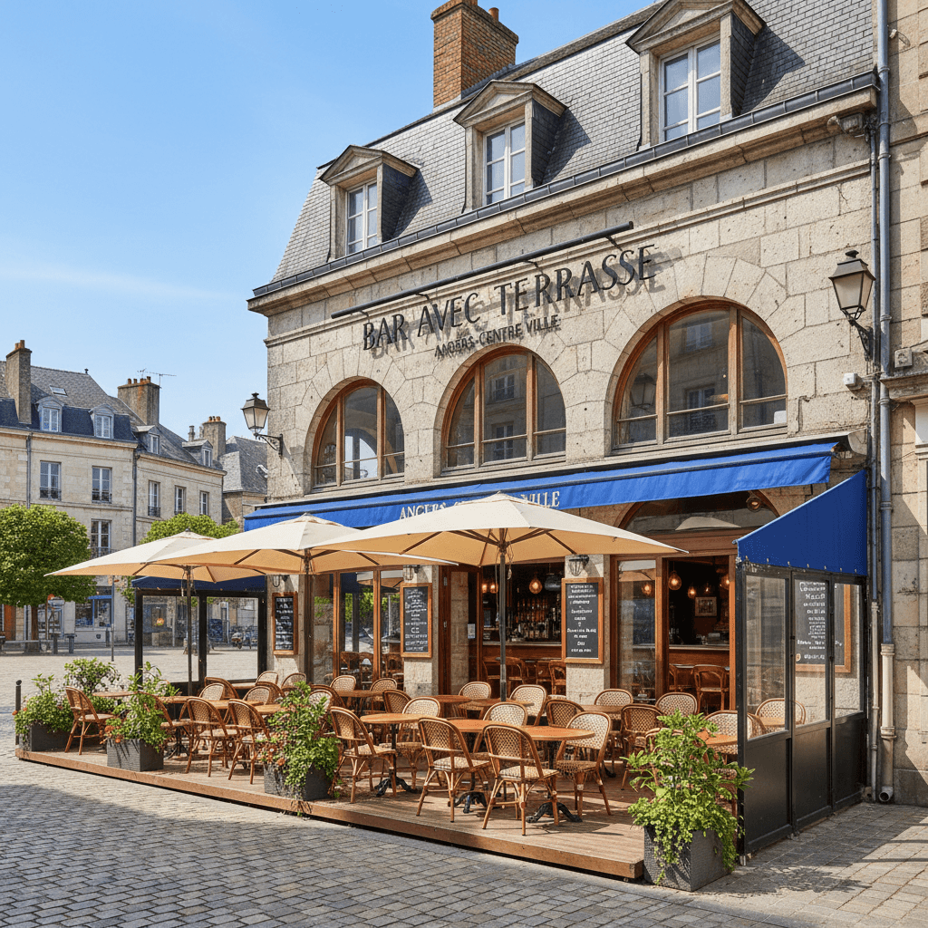 Bar-brasserie 120m² à Angers : terrasse - licence IV