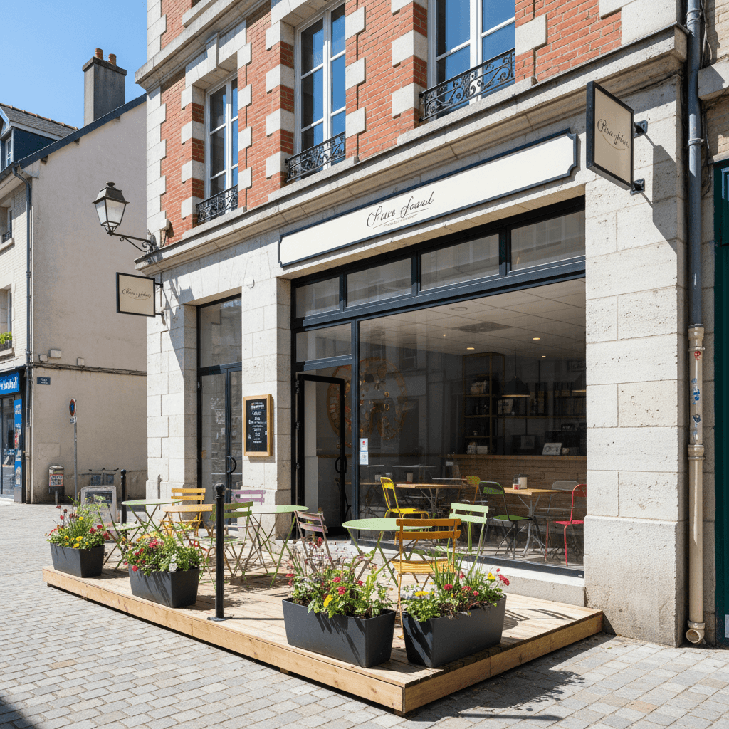 Fast-food 120m² à Nantes : terrasse - licence IV