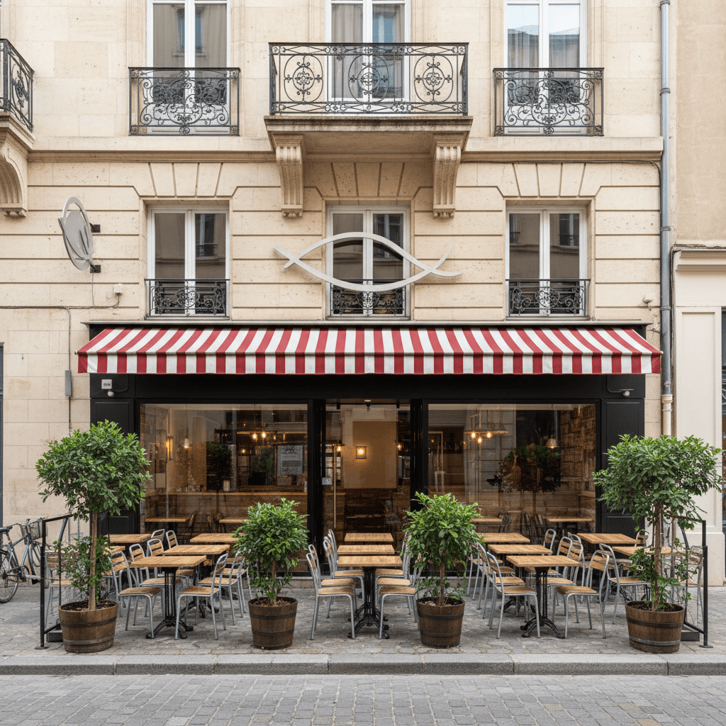 Fast-food à Lyon : terrasse - extraction
