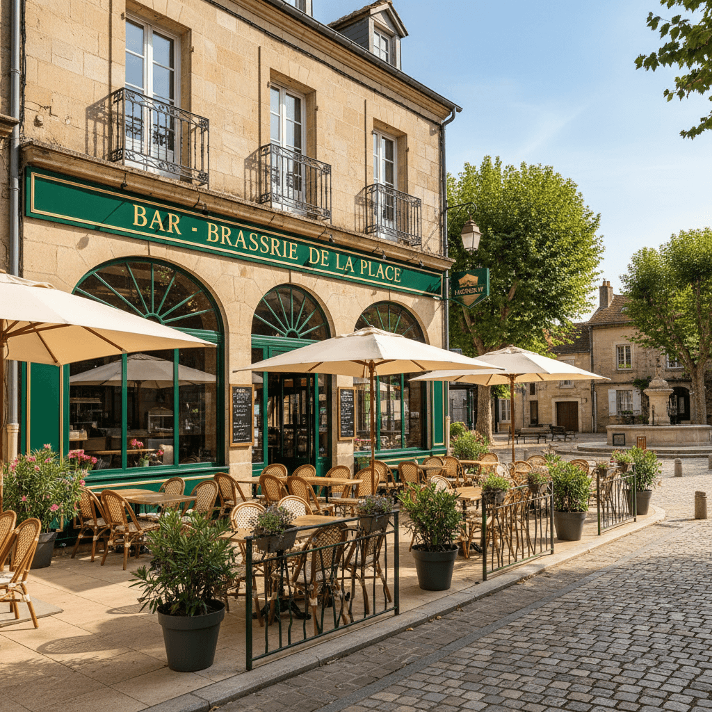 Bar-brasserie à Varennes-Lès-Mâcon : terrasse - licence IV