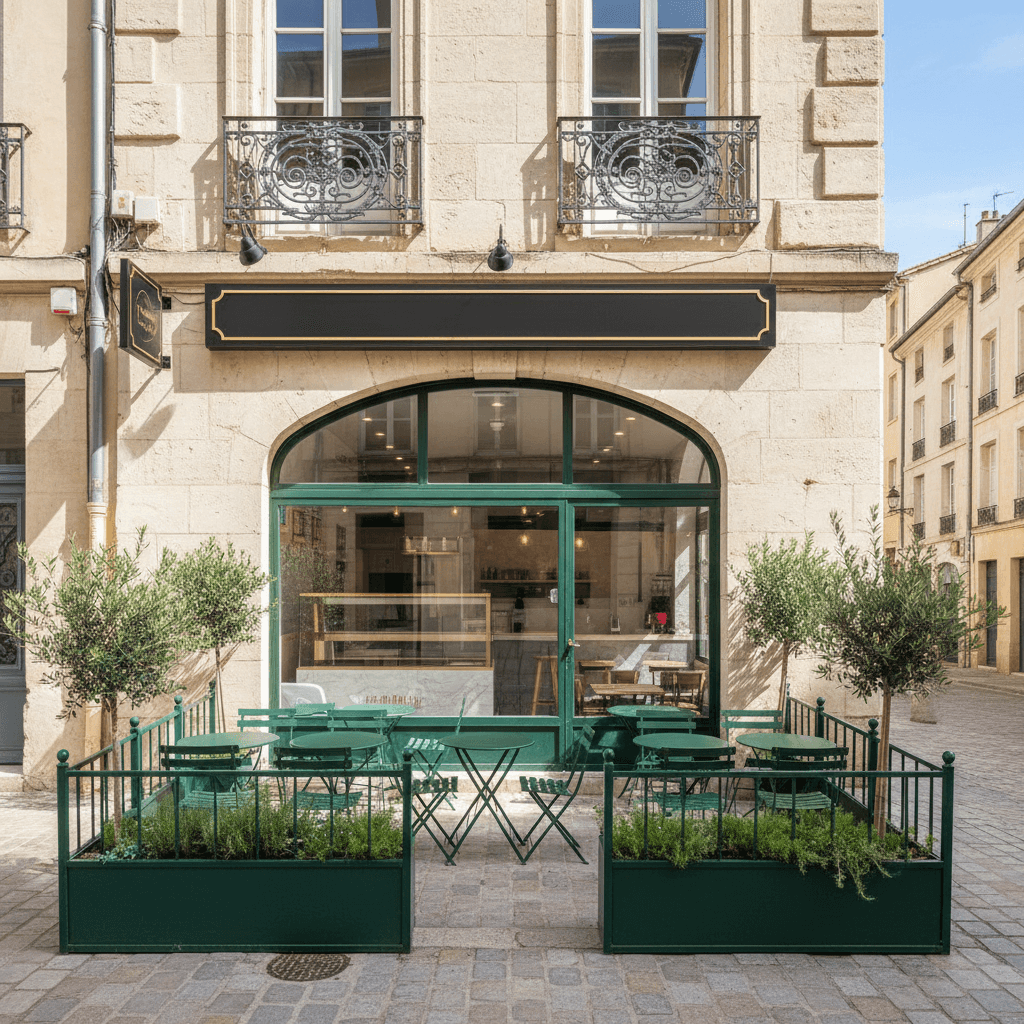 Fast-food 58m² à Montpellier : terrasse - cuisine équipée