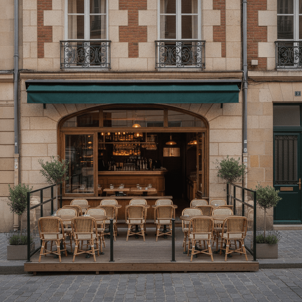 Restaurant 79m² à Rennes : terrasse - extraction