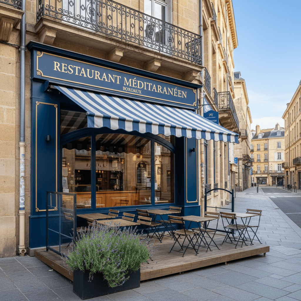 Restaurant 40m² à Bordeaux : terrasse - extraction