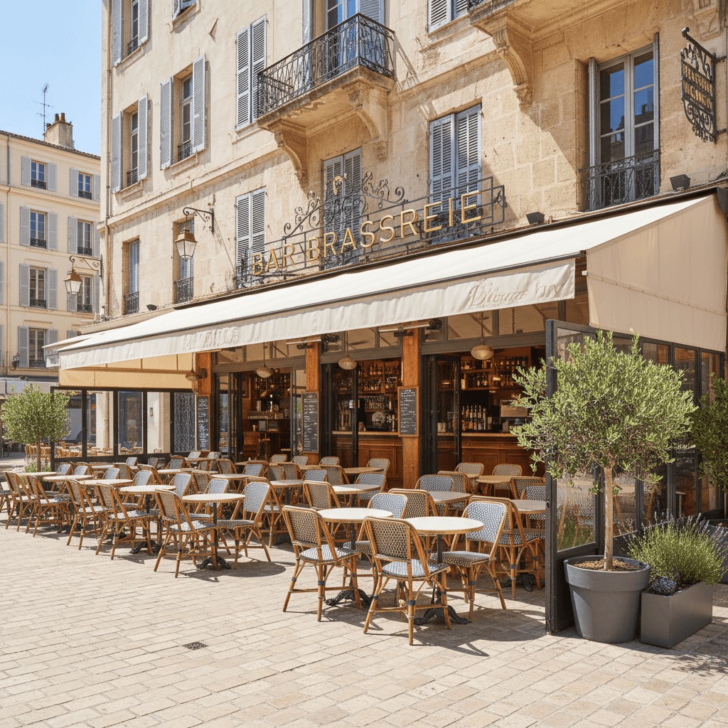 Bar-brasserie à Marseille : terrasse - licence IV