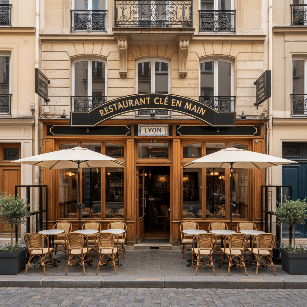 Restaurant 80m² à Lyon : terrasse - licence IV