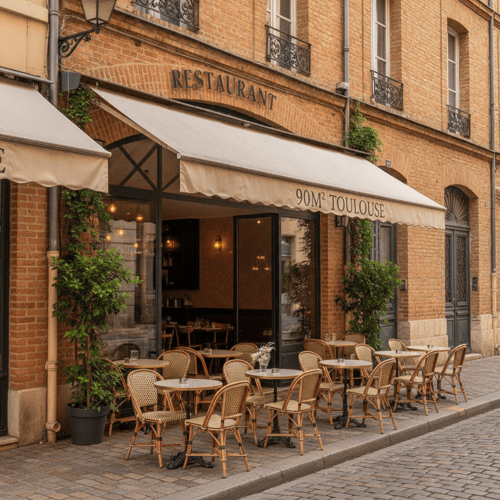 Restaurant 90m² à Toulouse : terrasse - licence IV