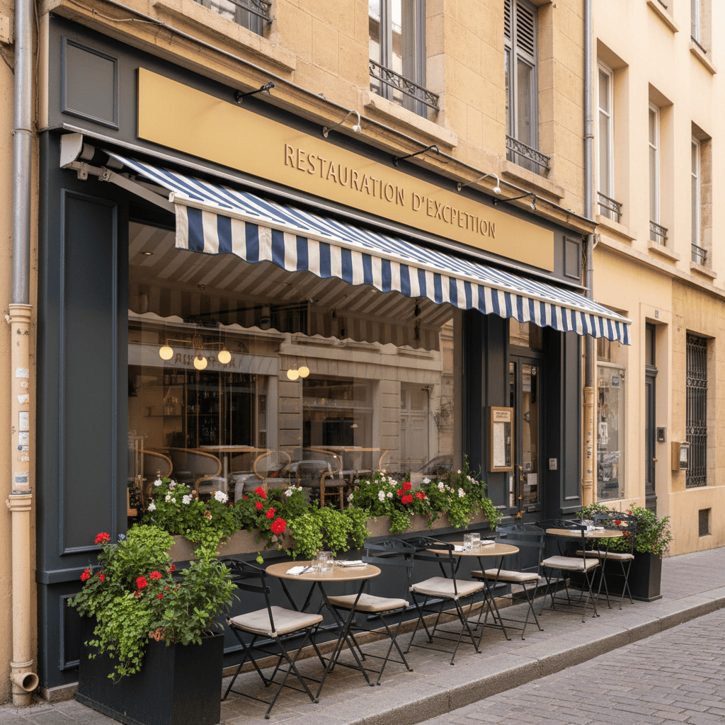 Restaurant 80m² à Lyon : terrasse - extraction