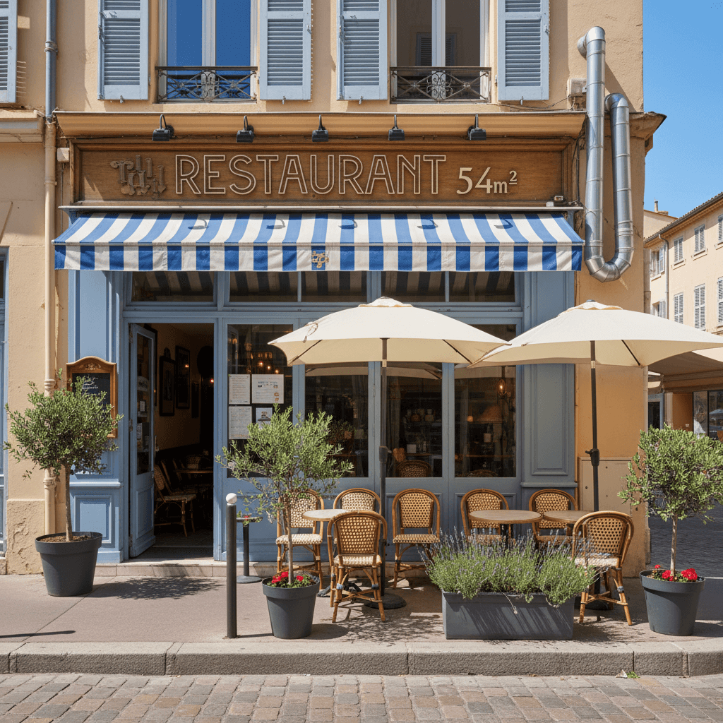 Restaurant 54m² à Marseille : terrasse - extraction