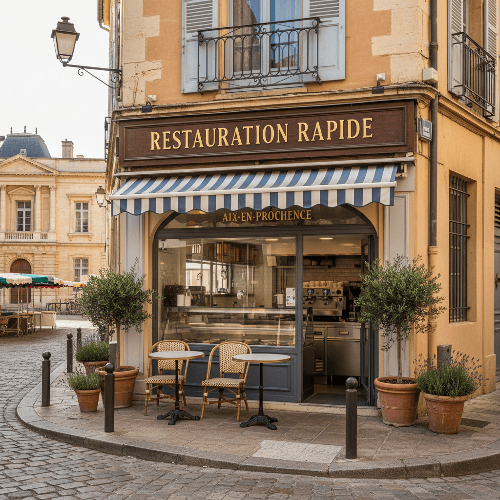 Fast-food 25m² à Aix-En-Provence : terrasse - extraction