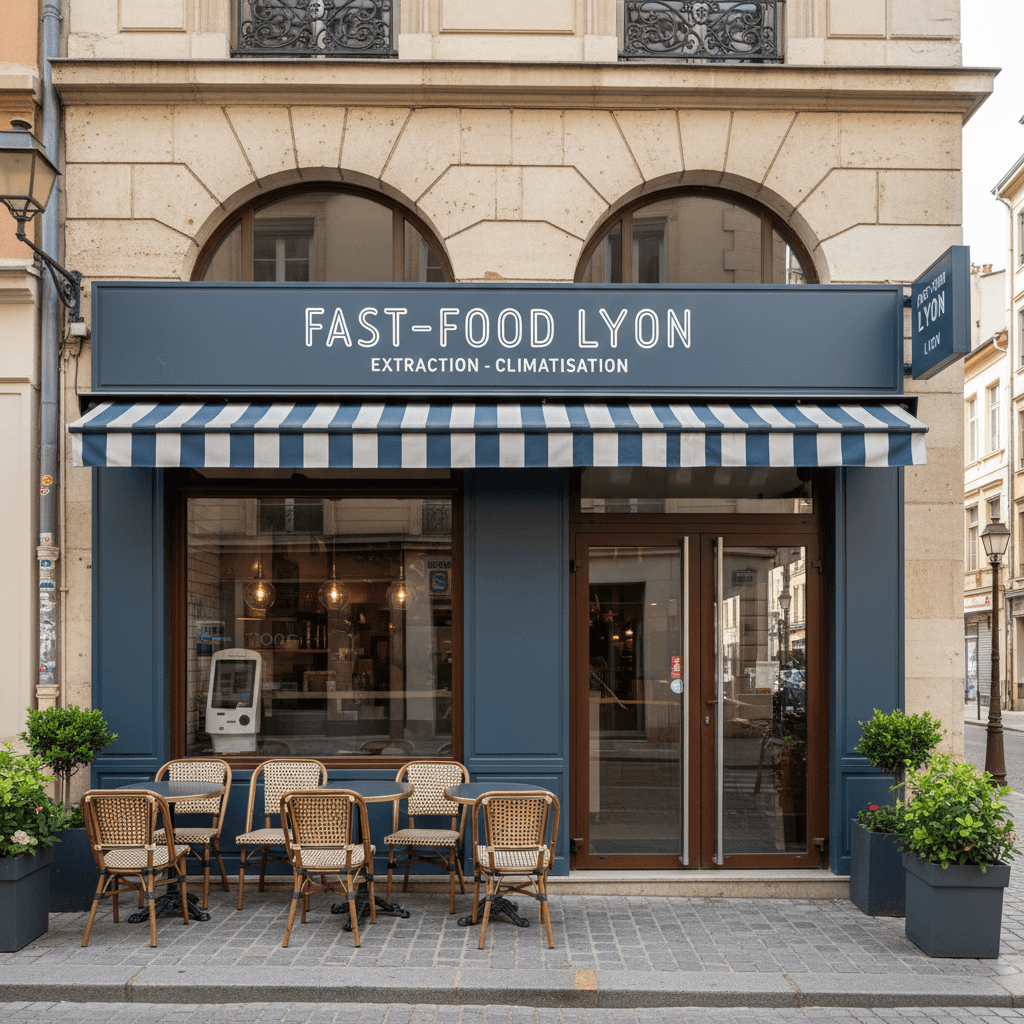 Fast-food 30 couverts à Lyon : extraction - climatisation