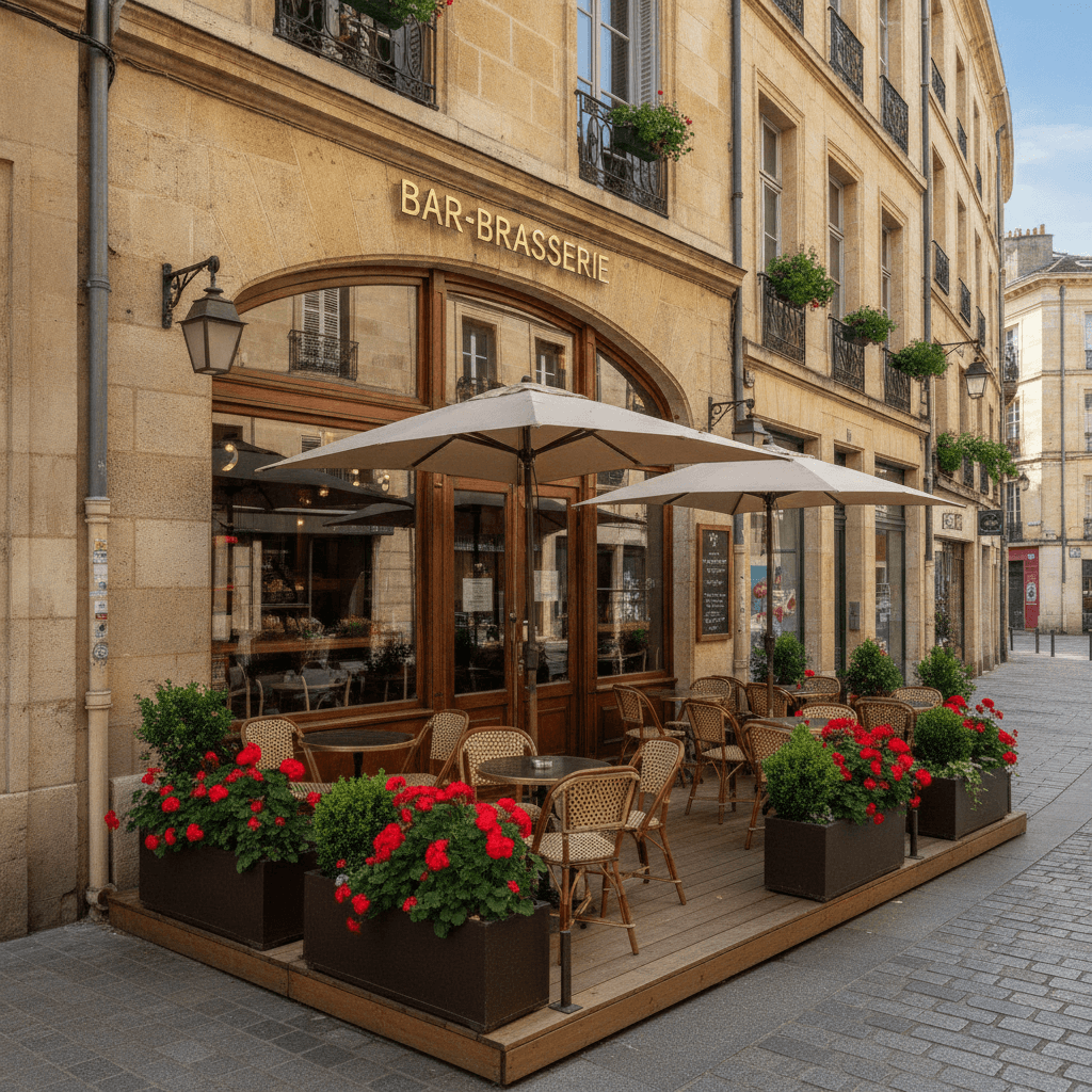 Bar-brasserie 120m² à Bordeaux : terrasse - licence IV