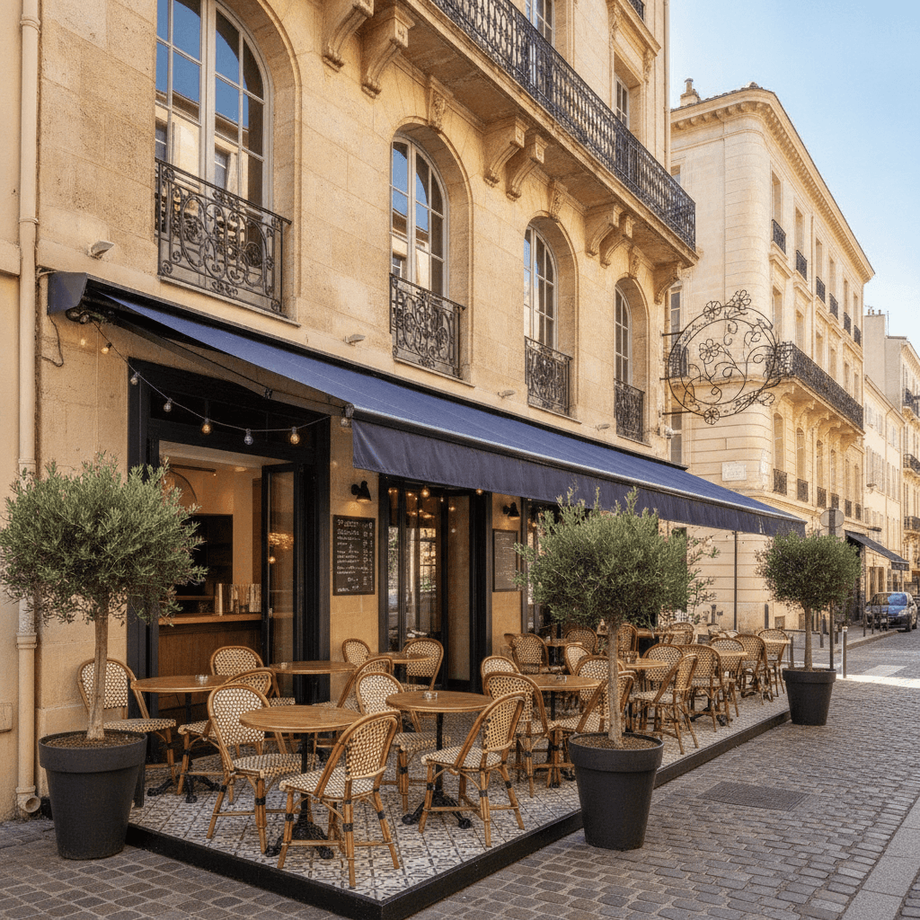 Restaurant 77m² à Marseille : terrasse - extraction