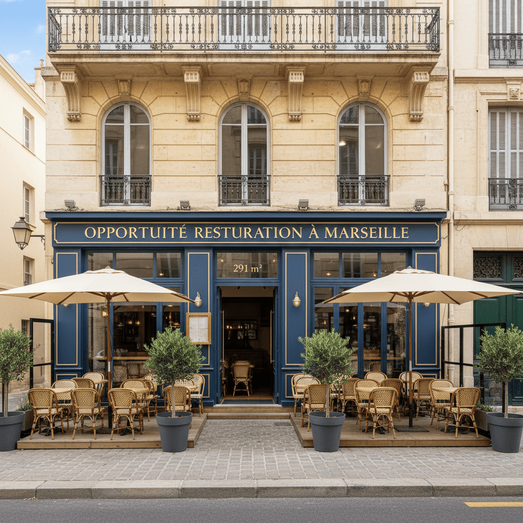 Restaurant 291m² à Marseille : terrasse - licence IV