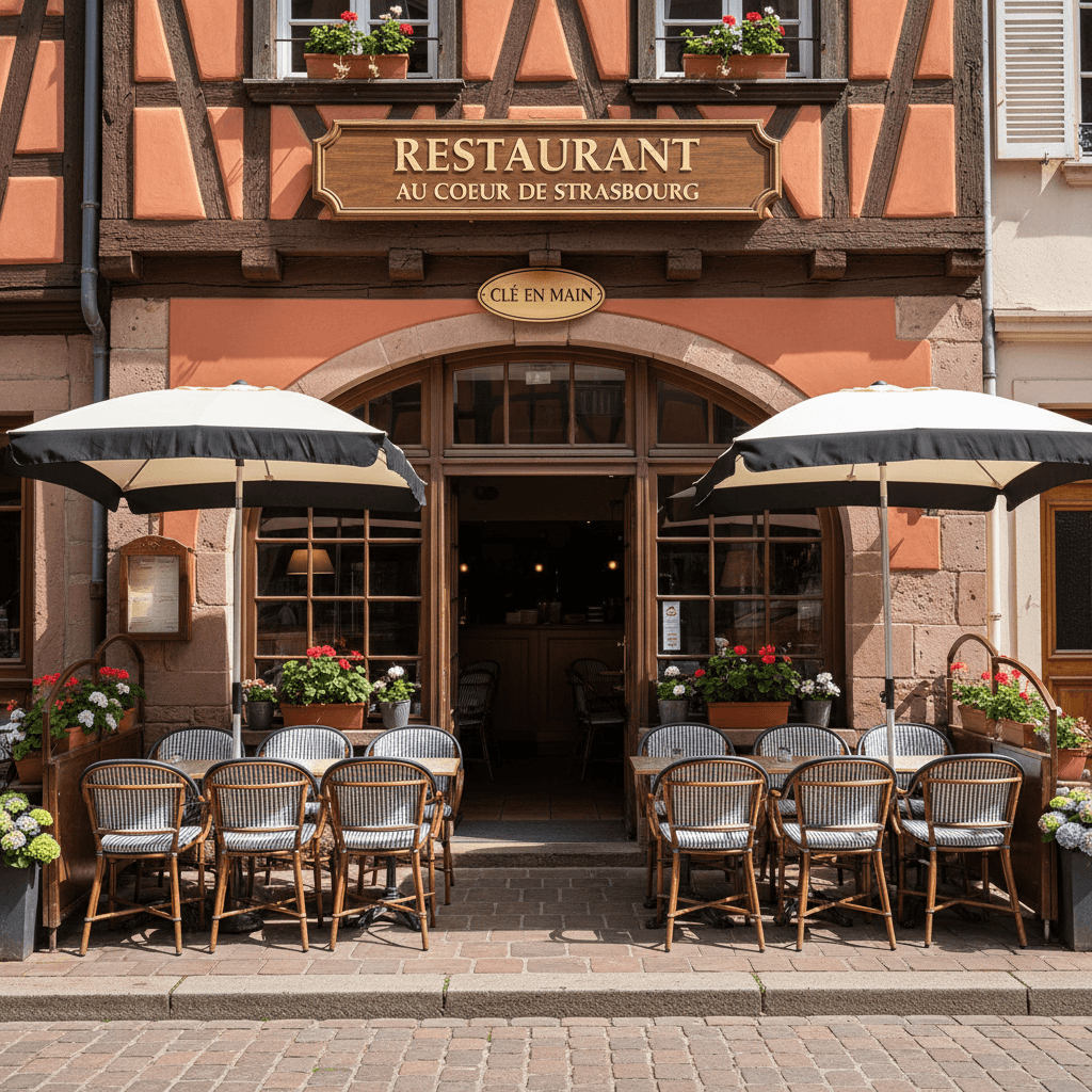 Restaurant 65m² à Strasbourg : terrasse - extraction