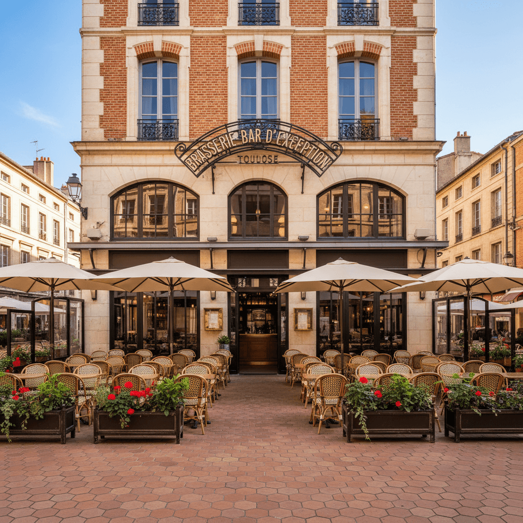 Bar-brasserie 358m² à Toulouse : terrasse - licence IV