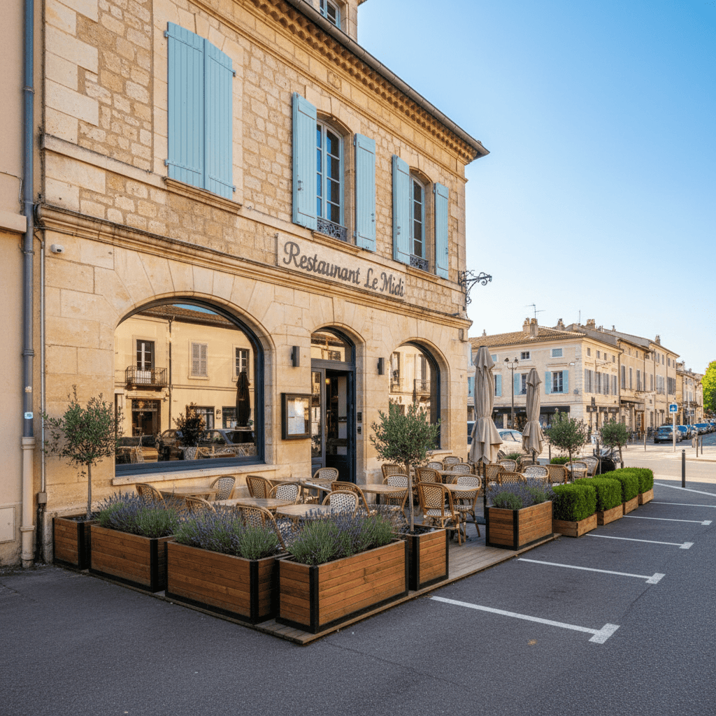 Restaurant 210m² à Montpellier : terrasse - extraction