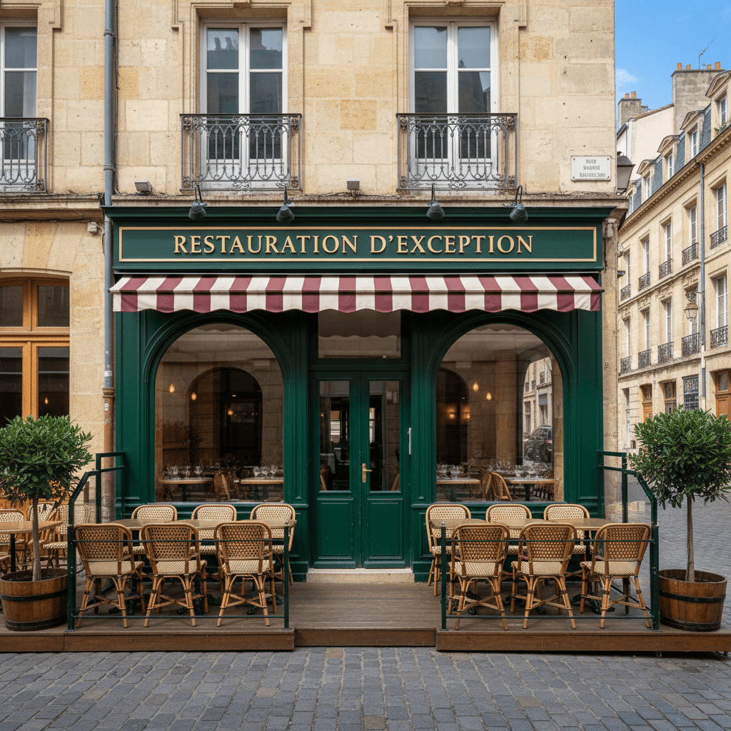 Restaurant 96m² à Bordeaux : terrasse - extraction