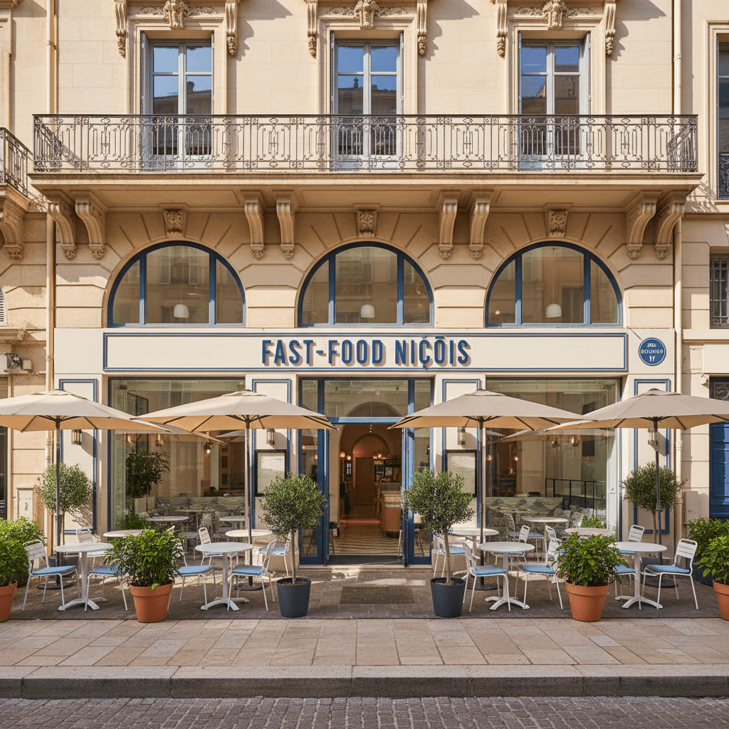 Fast-food 120m² à Nice : terrasse - licence IV