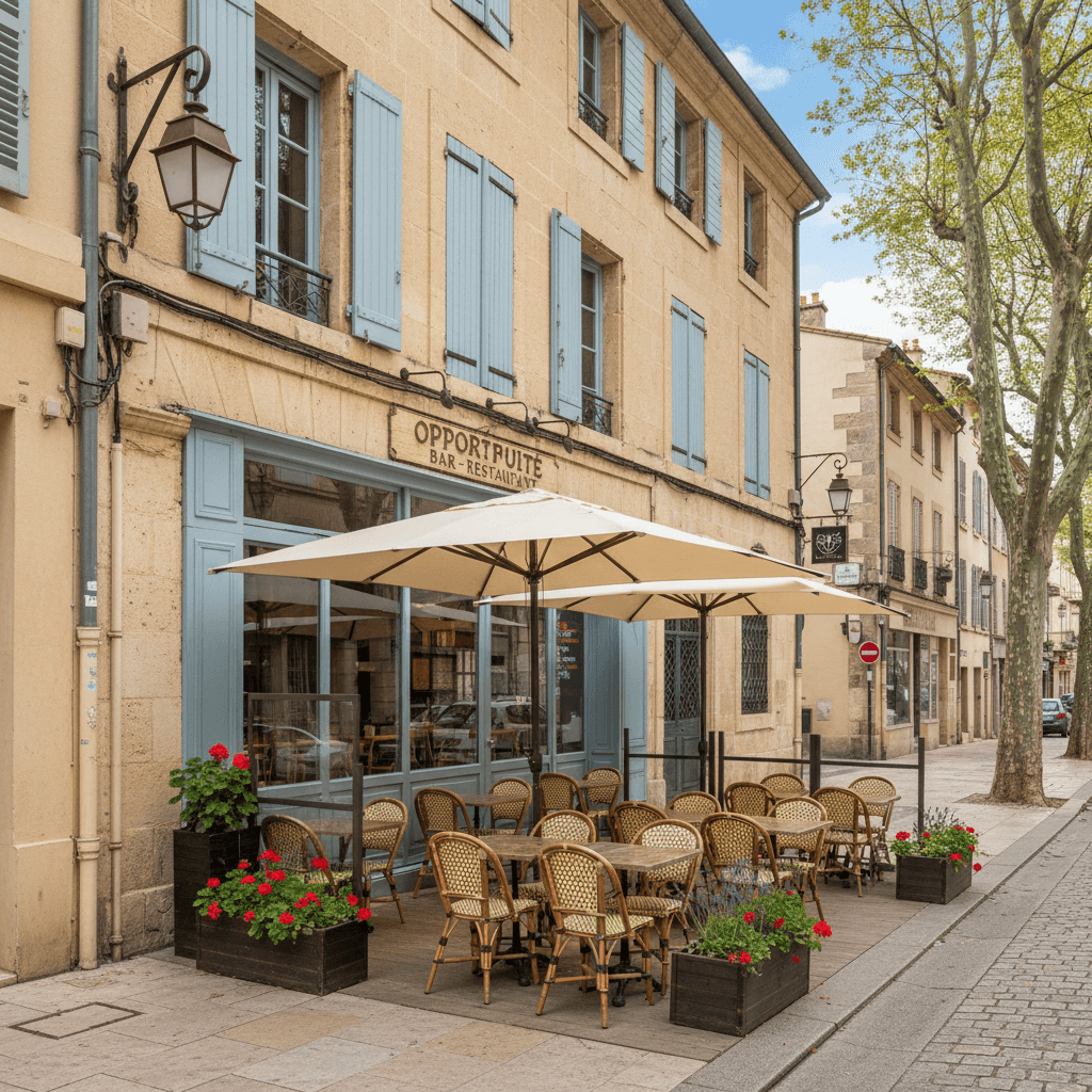 Bar-brasserie 42m² à Montpellier : terrasse - licence IV