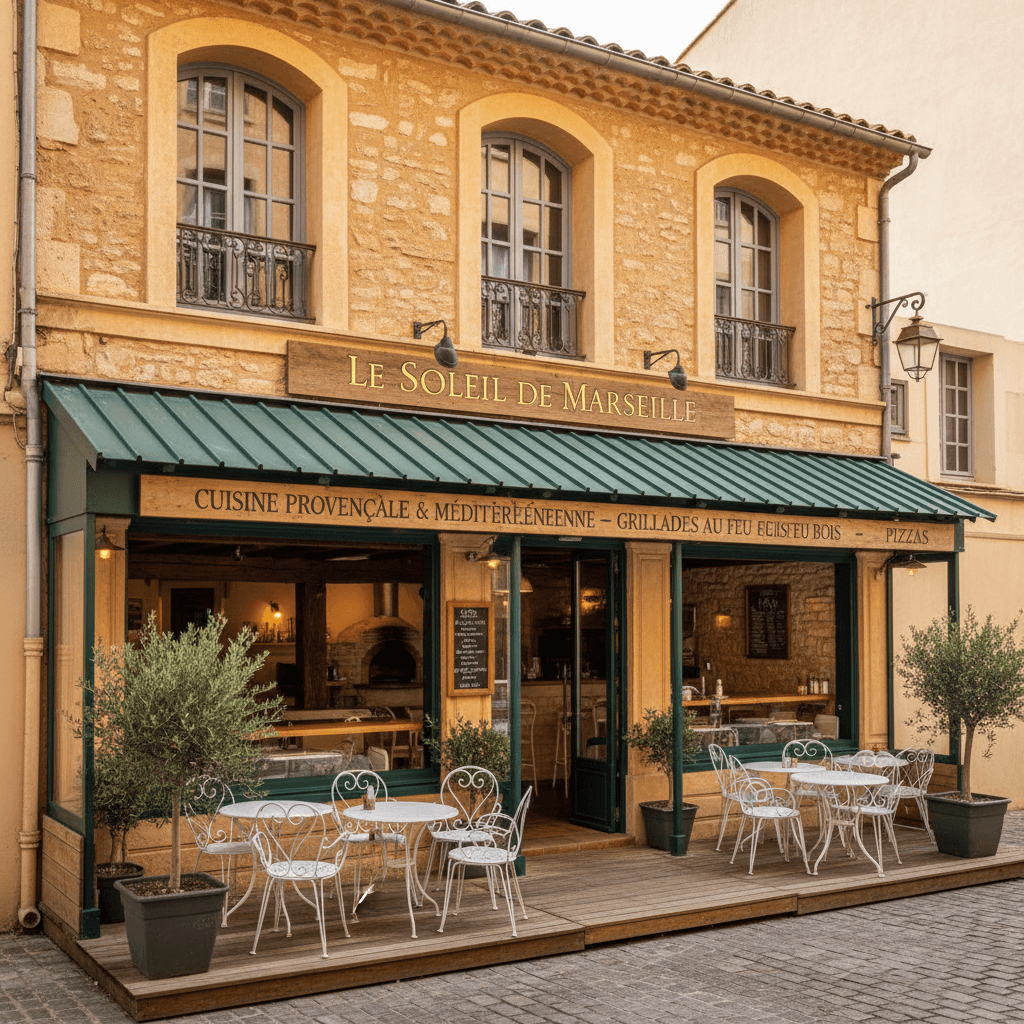 Restaurant 200m² à Marseille : terrasse - licence IV