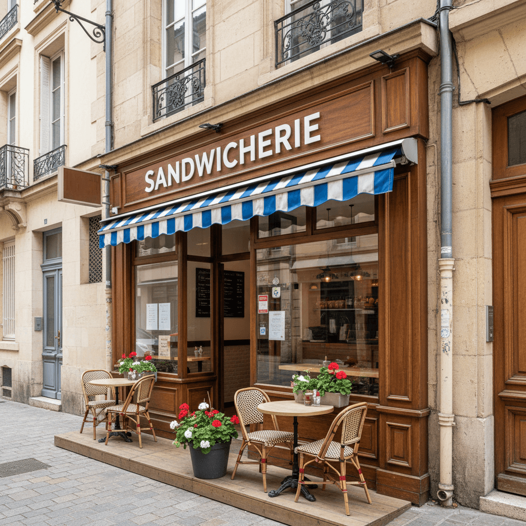 Fast-food 25m² à Lyon : terrasse
