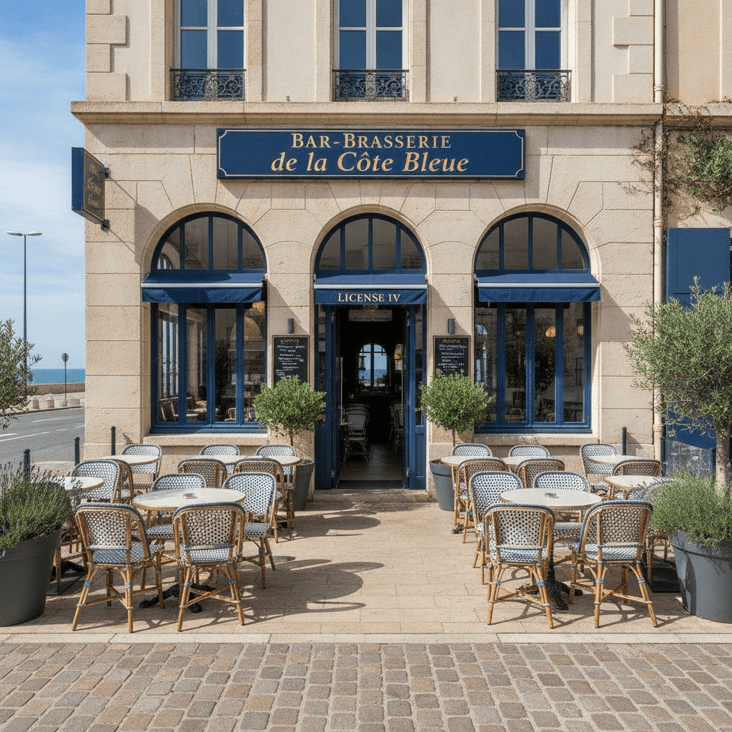 Bar-brasserie 200m² à Marseille : terrasse - licence IV