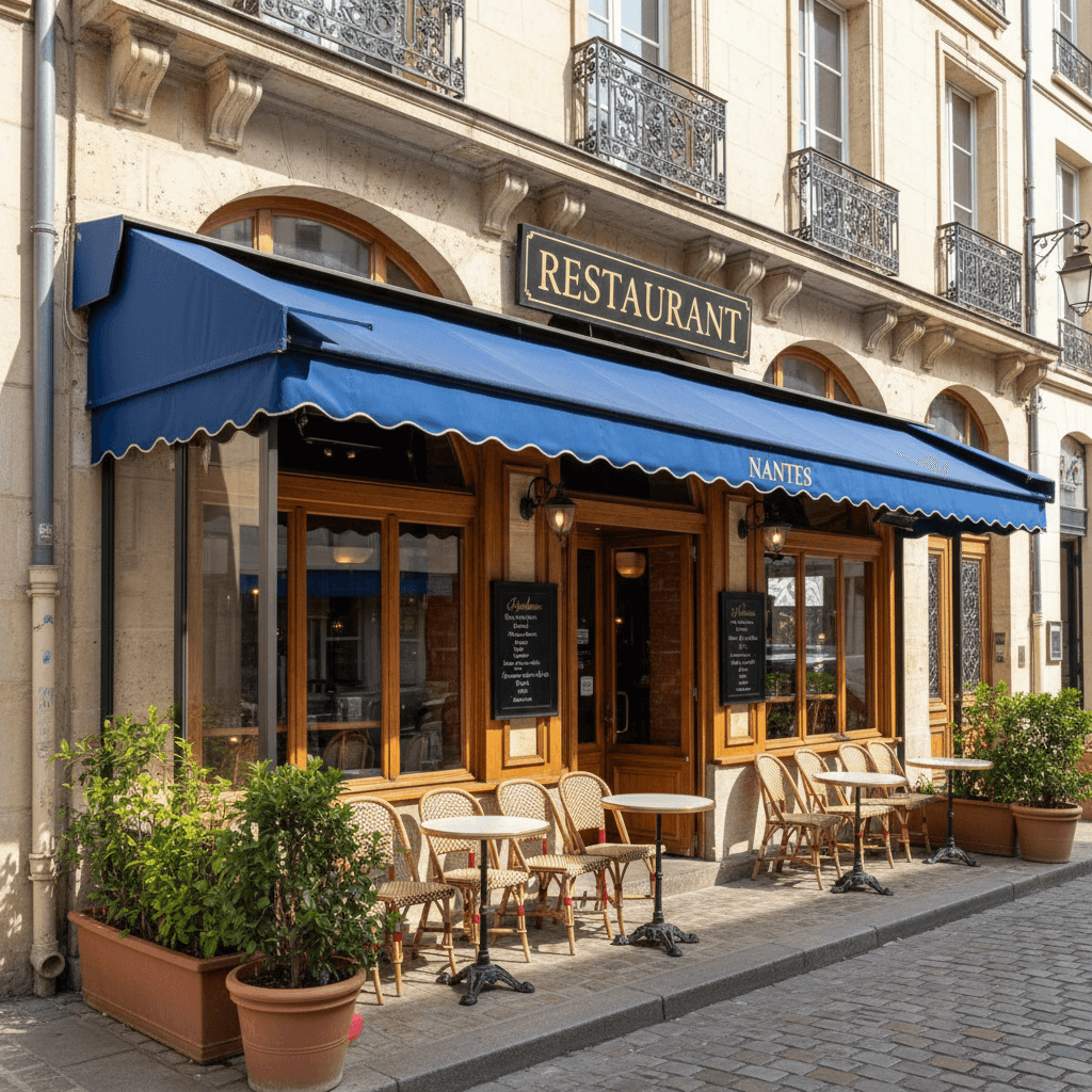Restaurant à Nantes : terrasse - cuisine équipée