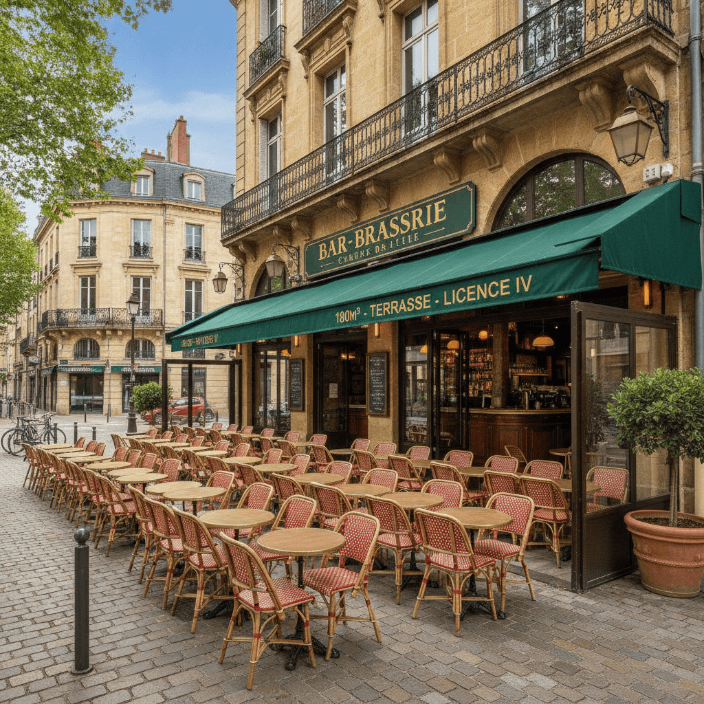 Bar-brasserie 180m² à Bordeaux : terrasse - licence IV