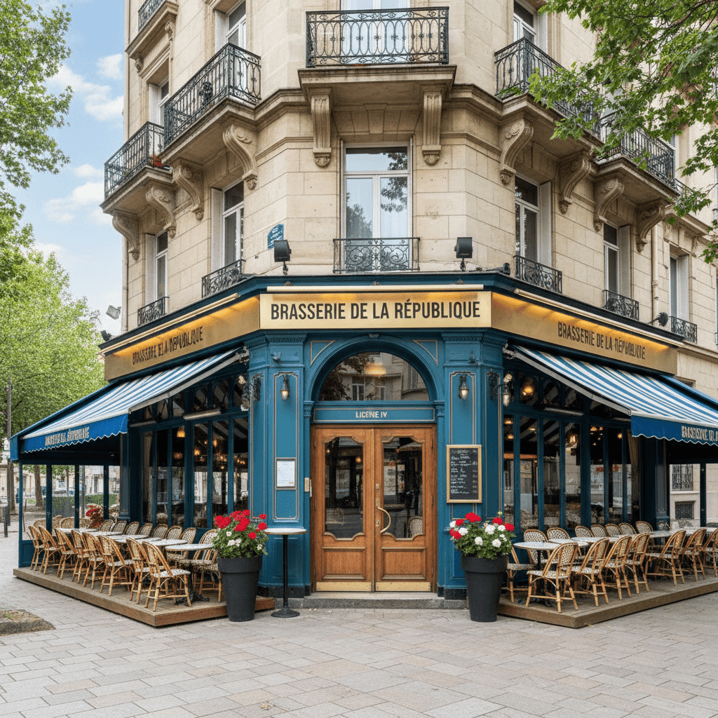 Bar-brasserie 200m² à Lyon : terrasse - licence IV