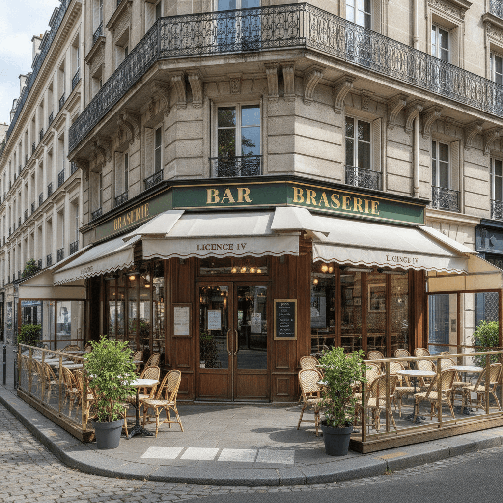 Bar-brasserie 30 couverts à Paris : terrasse - licence IV