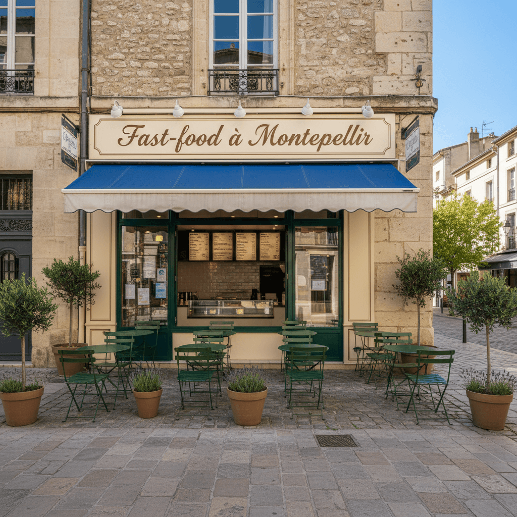 Fast-food 50m² à Montpellier : terrasse - licence IV