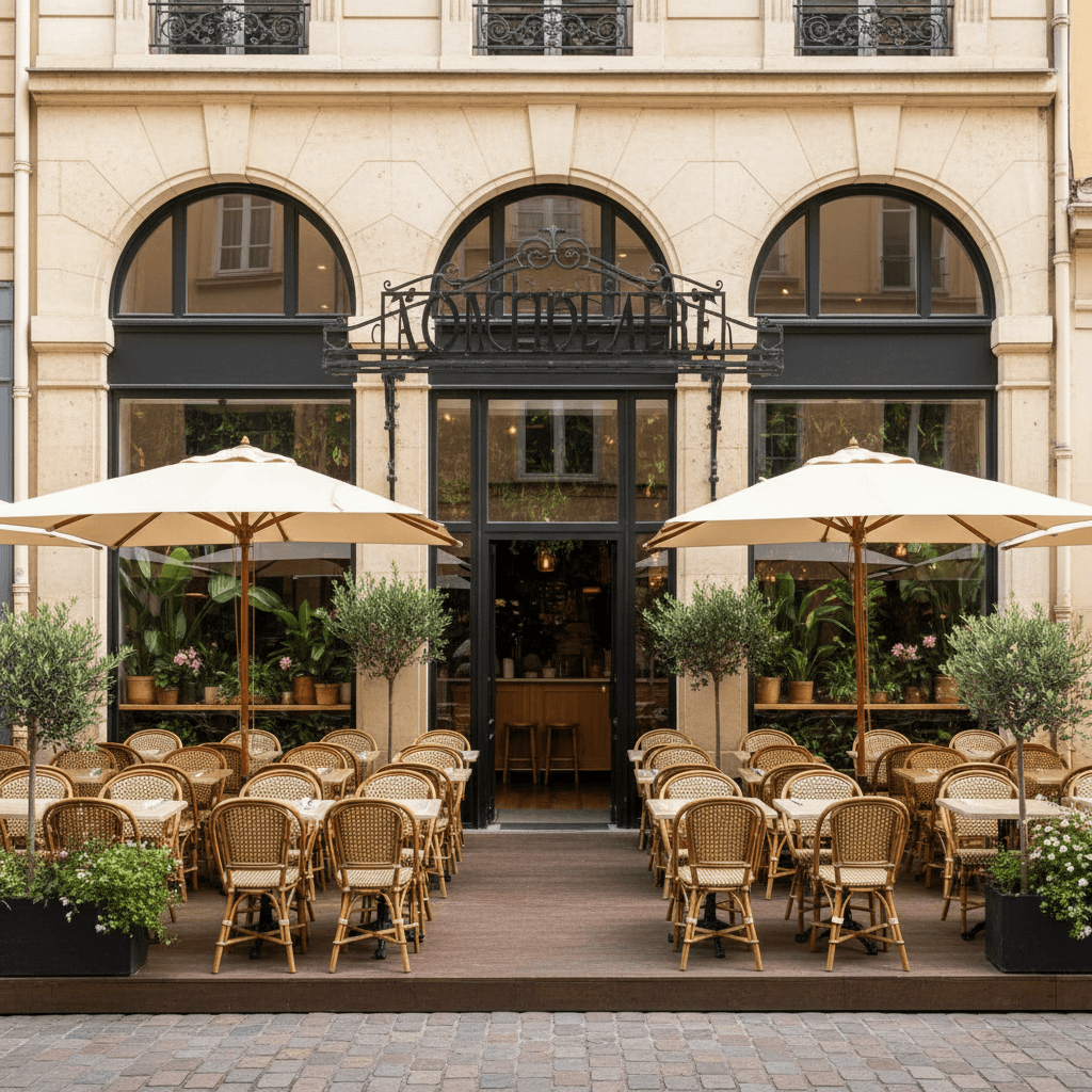 Restaurant 119m² à Lyon : terrasse - extraction