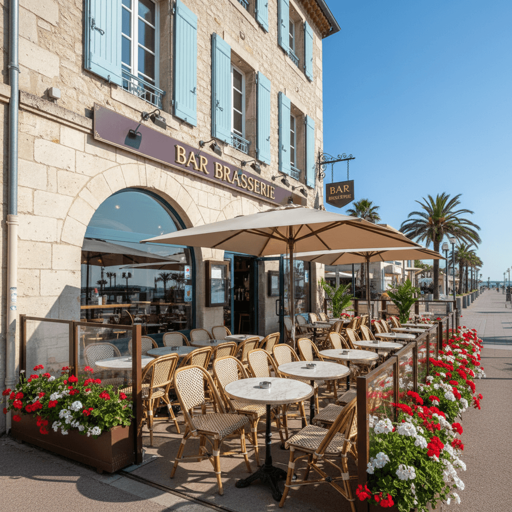 Bar-brasserie à Six-Fours-Les-Plages : terrasse - licence IV
