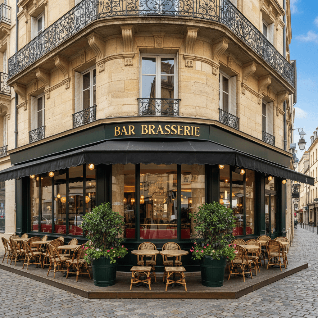 Bar-brasserie 76m² à Bordeaux : terrasse - licence IV