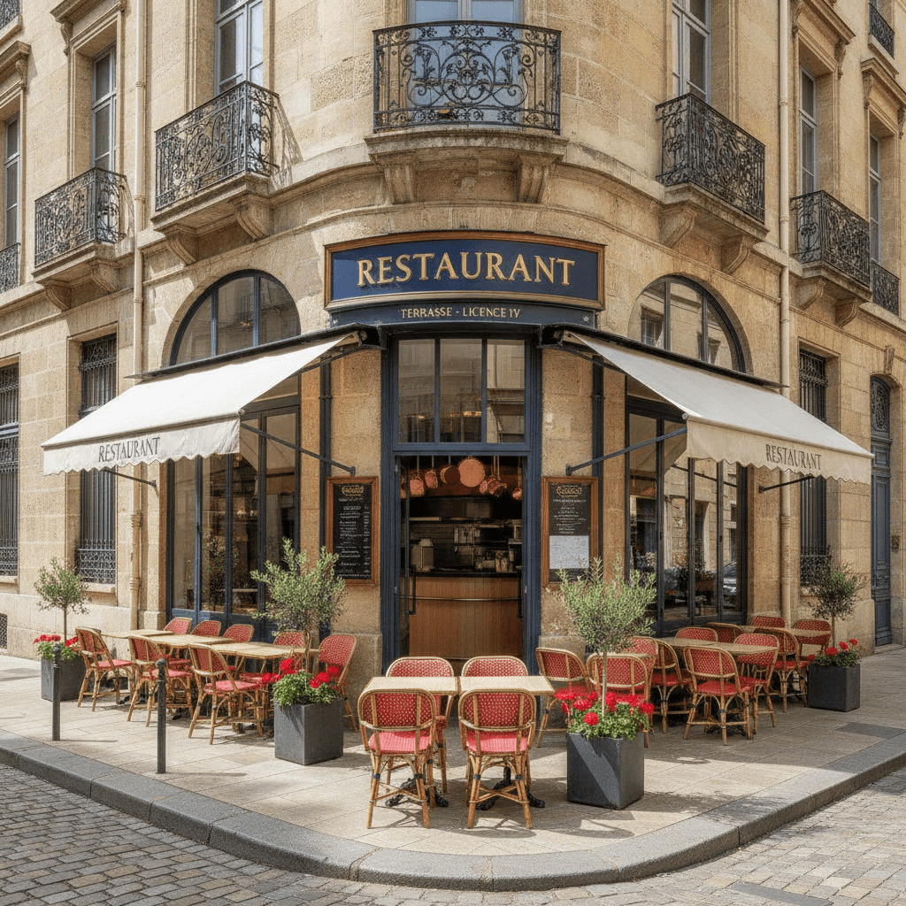 Restaurant 120m² à Bordeaux : terrasse - licence IV